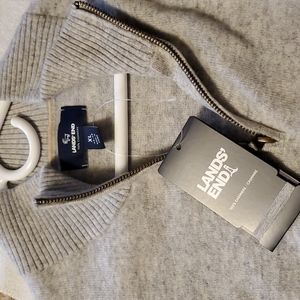 LAND'S End 100%Cashmere 1/4 Zip Sweater. NIP. GORGEOUS! XL.